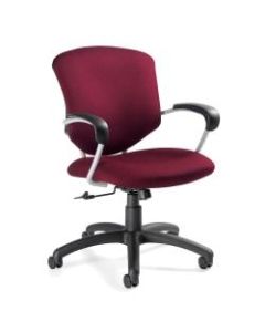 Global Supra Mid-Back Tilter Chair, 39inH x 26inW x 26inD, Ruby/Tungsten