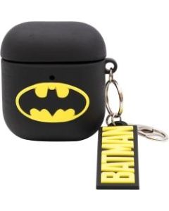 DC Comics Carrying Case Apple AirPods - Black - Polyvinyl Chloride (PVC), Metal Ring - Batman - Ring - 2.5in Height x 2in Width x 1in Depth - Batman - Retail