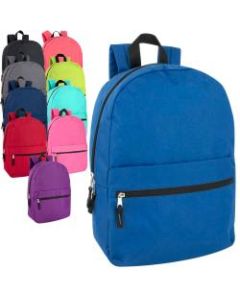 Trailmaker Solid Backpacks, Assorted Colors, Pack Of 24 Backpacks