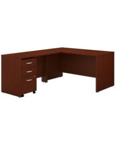 Bush Business Furniture Components 60inW L-Shaped Desk With 3-Drawer Mobile File Cabinet, Mahogany, Standard Delivery