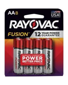 Rayovac Fusion Advanced Alkaline AA Batteries - For Digital Camera, Toy - AA - 8 / Pack