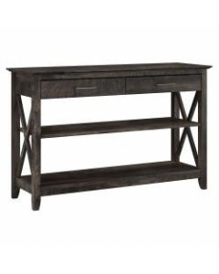 Bush Furniture Key West Console Table With Drawers And Shelves, Dark Gray Hickory, Standard Delivery