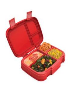 Bentgo Fresh 4-Compartment Bento-Style Lunch Box, 2-7/16inH x 7inW x 9-1/4inD, Red