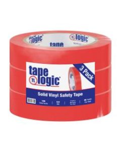 BOX Packaging Solid Vinyl Safety Tape, 3in Core, 1in x 36 Yd., Red, Case Of 3