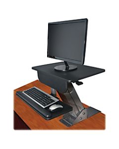 Kantek Desk-Mounted Sit-To-Stand Workstation, 21 1/2inH x 23 1/2inW x 23 1/2inD, Black
