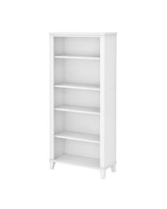 Bush Furniture Somerset 66inH 5-Shelf Bookcase, White, Standard Delivery