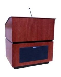 AmpliVox SW3030 - Wireless Coventry Lectern - Rectangle Top - 42in Table Top Width x 30in Table Top Depth - 46in Height - Mahogany - Hardwood Veneer