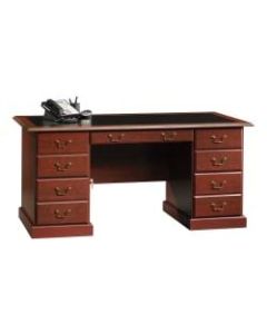 Sauder Heritage Hill 65inW Double-Pedestal Desk, Classic Cherry