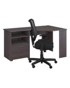 Bush Furniture Cabot 60inW Corner Desk And Office Chair, Heather Gray, Standard Delivery