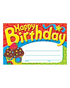 TREND Bake Shop Happy Birthday Awards, 5 1/2in x 8 1/2in, Multicolor, Kindergarten - Grade 4, Pack Of 30