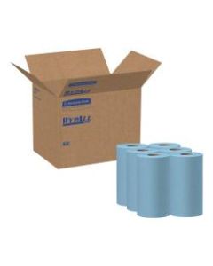 Wypall X60 Wipers, Unscented, 19 5/8in x 13 7/16in, Blue, 130 Sheet Per Roll, Case Of 6 Rolls