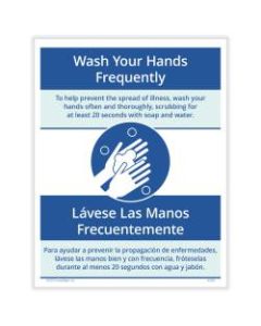 ComplyRight Coronavirus And Health Safety Posting Notice, Wash Your Hands Frequently, English, 8-1/2in x 11in