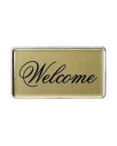 The Mighty Badge Standing Signage Kit, 1-1/2in x 2-3/4in, Silver, Pack Of 10