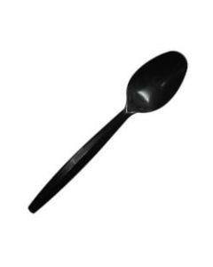 Karat Plastic Disposable Teaspoons, Black, Case Of 1,000 Spoons