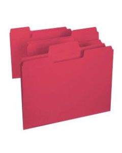 Smead SuperTab File Folders, Letter Size, 1/3 Cut, Red, Box Of 100