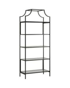 Sauder International Lux 71inH 5-Shelf Bookcase, Black