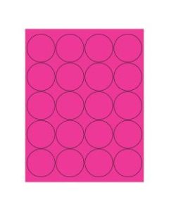 Office Depot Brand Circle Inkjet/Laser Labels, LL197PK, 2in, Fluorescent Pink, Pack Of 2,000 Labels