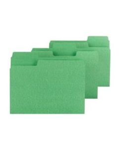 Smead SuperTab File Folders, Letter Size, 1/3 Cut, Green, Box Of 100