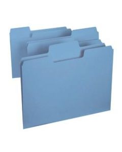 Smead SuperTab File Folders, Letter Size, 1/3 Cut, Blue, Box Of 100