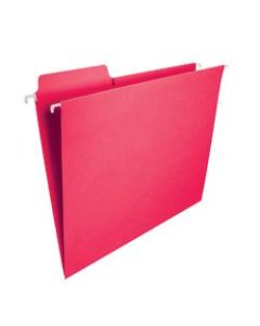 Smead FasTab Hanging File Folders, Letter Size, Red, Box Of 20
