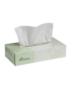 Envision 2-Ply Facial Tissues, 100% Recycled, White, Box Of 100 Tissues