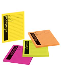 Post-it Notes Printed Phone/Message Notepads, 4in x 5in, Assorted Neon Colors, 25 Sheets Per Pad, Pack Of 4 Pads