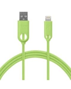 iHome Rainbow Dual-SR TPE Lightning Cable, 6ft, Lime, IH-CT1073E-P2