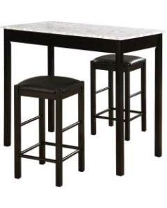 Linon Kent 3-Piece Tavern Set, 36inH x 22inW x 42inD, Black/White