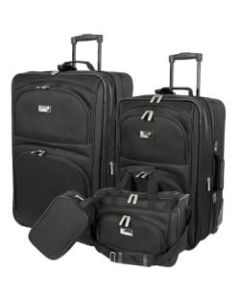Overland Geoffrey Beene Westchester 4-Piece Luggage Set, Black