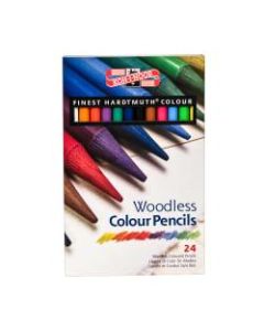 Koh-I-Noor Progresso Woodless Colored Pencils, 24-Piece Set, Assorted Colors, Pack Of 2 Sets