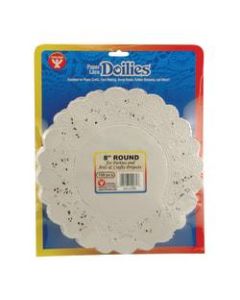 Hygloss Round Paper Lace Doilies, 8in, White, 100 Doilies Per Pack, Set Of 3 Packs