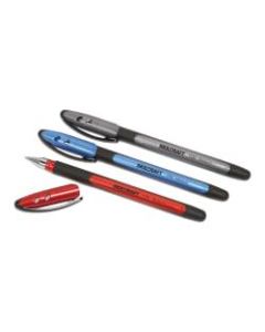 SKILCRAFT 100 Rubberized Stick Pens, Fine Point, 0.7 mm, Black Barrel Black Ink, Pack Of 12