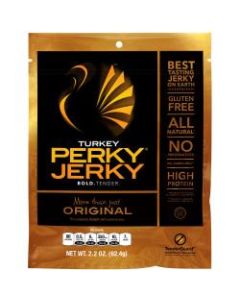 Perky Jerky More Than Just Original Turkey Jerky, 2.2 Oz, Case Of 12 Packs