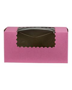 BOXit Corporation Cake Boxes With Window, 8in x 4in, 100% Recycled, Pink, Pack Of 200