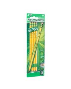 Ticonderoga Woodcase Pencils, #2 Lead, Soft, Pack of 4
