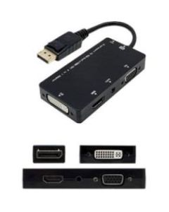 AddOn 5-Pack of 8in DisplayPort Male to DVI, HDMI, and VGA Female Black Adapters with Audio - 100% compatible and guaranteed to work