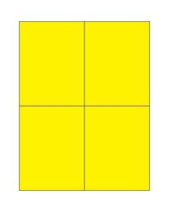 Office Depot Brand Labels, LL183YE, Rectangle, 4 1/4in x 5 1/2in, Fluorescent Yellow, Case Of 400