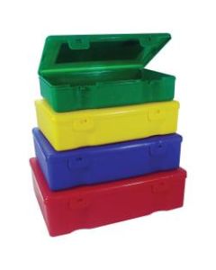 Sparco 4-in-1 Storage Box Set - Snap Lock Closure - Stackable - Polypropylene - Assorted - For Home, School, Office, Hardware, Stationary - 4 / Set