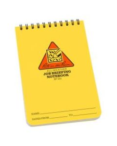 Rite in the Rain All-Weather Spiral Notebooks, Job Briefing, 4in x 6in, 100 Pages (50 Sheets), Yellow, Pack Of 12 Notebooks