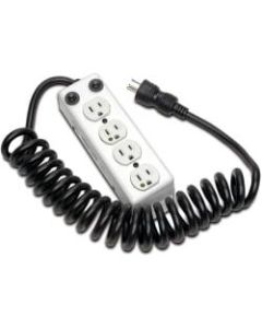 Tripp Lite Safe-IT Power Strip Hospital Medical Antimicrobial 4 Outlet UL1363A 3ft-10ft Coiled Cord - NEMA 5-15P - 4 x NEMA 5-15R - 10 ft Cord - 15 A Current - 120 V AC Voltage