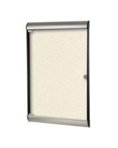 Ghent Silhouette 1-Door Enclosed Bulletin Board, Vinyl, 42-1/8in x 27-3/4in, Ivory, Satin Black Aluminum Frame