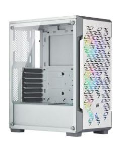 Corsair iCUE 220T RGB Airflow Tempered Glass Mid-Tower Smart Case - White - Mid-tower - White - Steel, Tempered Glass - 4 x Bay - 3 x 0.47in x Fans Installed - 0 - Mini ITX, ATX, Micro ATX Motherboard Supported - 6 x Fans Supported