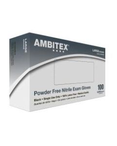Tradex International Powder-Free Nitrile General Purpose Gloves, Large, Black, Box Of 100