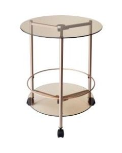 Adesso Gibson Rolling End Table, 23-1/2inH x 19-3/4inW x 17inD, Copper