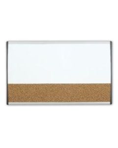 Quartet ARC Magnetic Combination Dry-Erase/Cork Cubicle Board, 30in x 18in, Silver Aluminum Frame