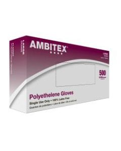 Tradex International Poly Gloves, Large, Clear, Box Of 500