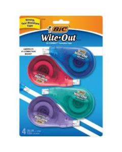 BIC Wite-Out Correction Tape, Pack Of 4 Correction Tape Dispensers