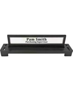 Advantus 2-sided Cubicle Wall Sign - 1 Each - 3in Width x 2.5in Height - 8.25in Holding Width x 1.38in Holding Height - Adjustable - Plastic - Black