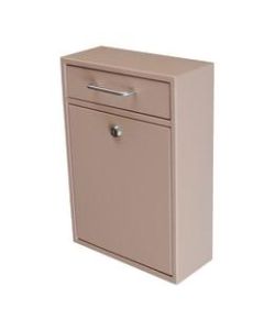 Mail Boss Locking Security Drop Box, 16 1/4inH x 11 1/4inW x 4 3/4inD, Tan