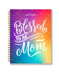 TF Publishing Weekly/Monthly Planner, 8in x 6-1/2in, Inspirational Rainbow, January To December 2022